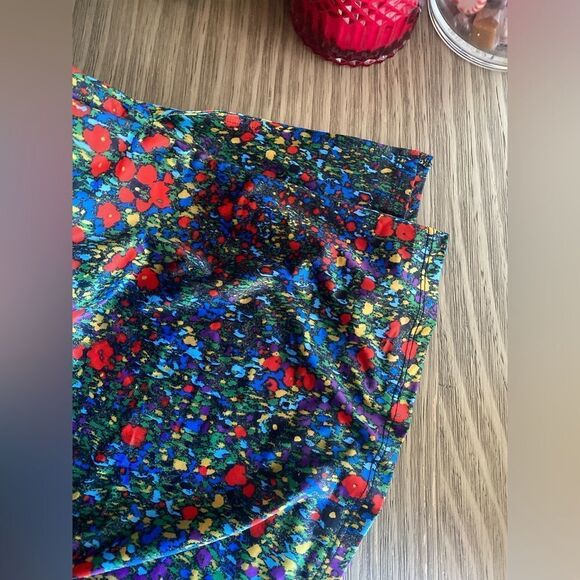 Louna Mini Dress Floral Green Red Sz XS Open Sides Sleeveless Stretch - Picture 15 of 16